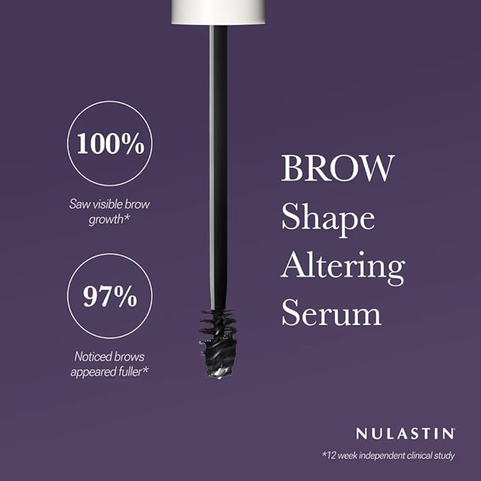 NULASTIN Eyebrow Serum for Thicker Looking Brows - BROW Shape Altering Serum - Reduce Shed & Encourage Fuller, More Youthful-Looking Brows - With Keratin & Peptides (0.1 Fl Oz)-GlimoraGlow