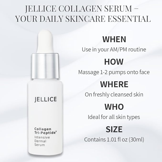 Intensive Dermal Collagen Tripeptides Serum for Face - Collagen Serum for Women with All Skin Types - Enhanced Hydration & Nourishment - Japanese Cosmetics - 1.01 fl oz-GlimoraGlow