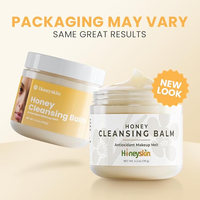 Honey Cleansing Balm Makeup Remover - Face and Eye Makeup Remover for Sensitive Skin Face Wash - Hydrating Facial Cleanser and Gentle to Face Makeup Melting Balm (4oz)-GlimoraGlow