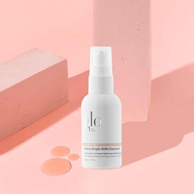 Glo Skin Beauty Hydra-Bright AHA Cleanser, Travel Size - Foaming Gel Cleanser Removes Makeup, Gently Exfoliates, Hydrates and Brightens Skin (2 Fl Oz)-GlimoraGlow