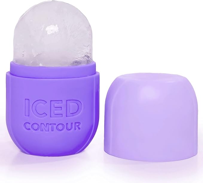 Ice Roller for Face, Ice Face Roller for Eyes, Neck and Cold Therapy for Injuries. Ice Mold for Face Massager, Skin Care. Remove Fine Lines, Shrink Pores, Reduce Acne (Purple)-GlimoraGlow