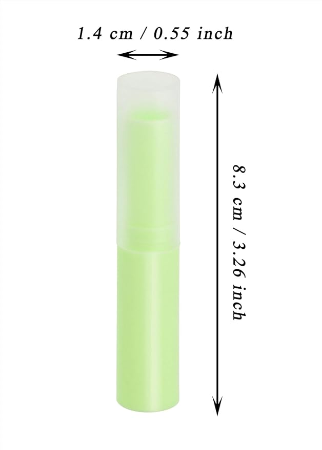 0.14oz Empty Flavored Lip Balm Container Tubes Plastic Homemade Moisturizing Lip Stick with Caps Bulk Fit for Women Adult DIY Making Supplies, 25 Count (Green)-GlimoraGlow