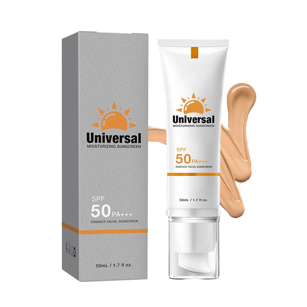 Tinted Sunscreen For Face SPF 50, Universal Protector Solar 50 Moisturizer, Hydrating Sun Essence Face Sunscreen, UV Defense, Travel Size, 1.7 Fl.OZ-GlimoraGlow