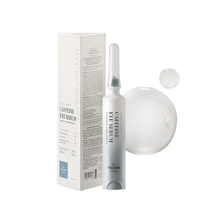 Hydro Boost Caffeine Eye Serum (0.33 fl.oz./10ml) - With 10% Caffeine Solution, Niacinamide & Hexapeptide-8, Depuff, Elasticity, Antiwrinkle and Brightening-GlimoraGlow
