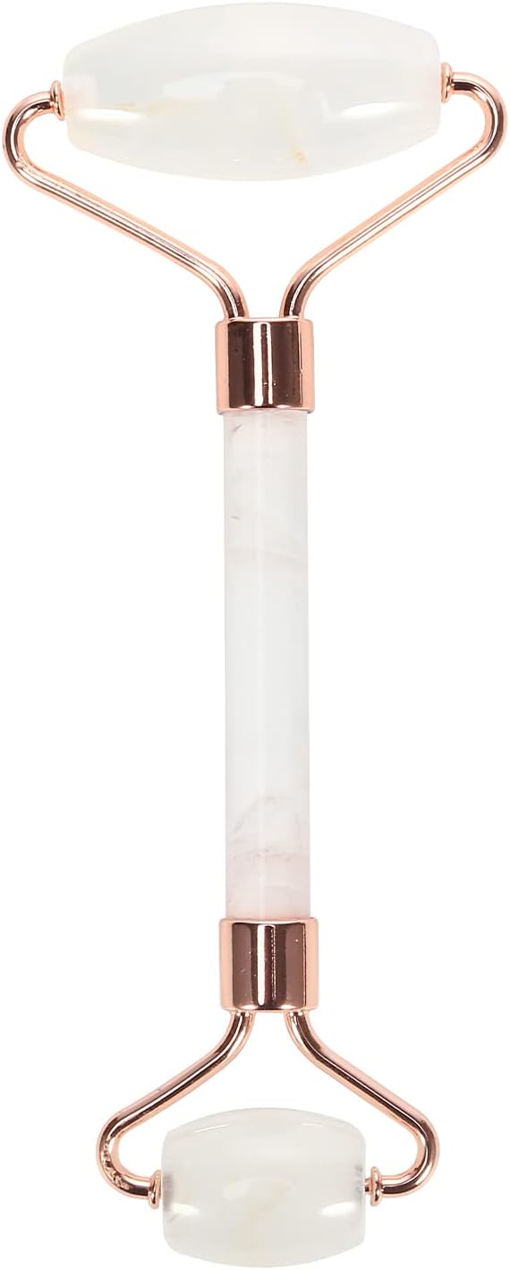 C CRYSTAL LEMON White Natural Face Roller, Jade Gua Sha Sculptor for Aging Wrinkles and Puffiness - Natural White Facial Roller Guasha Tool - Premium Jade Face Roller Cold Roller for Face-GlimoraGlow