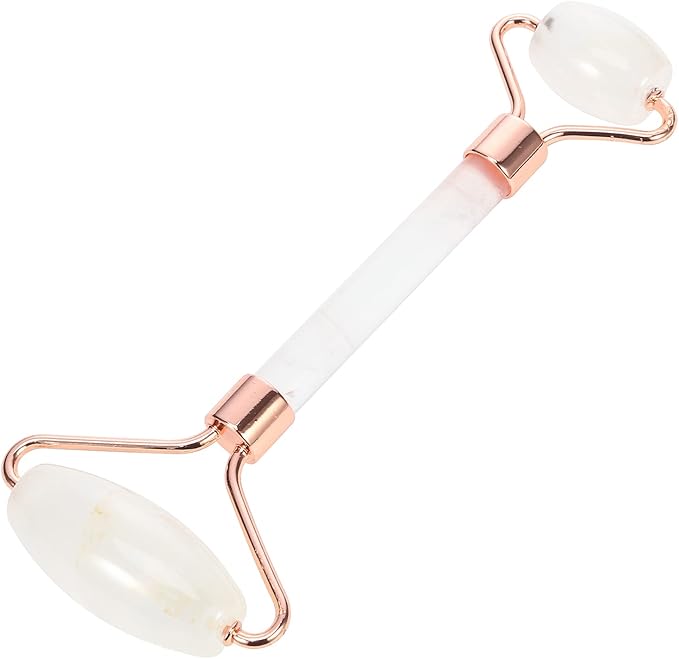 C CRYSTAL LEMON White Natural Face Roller, Jade Gua Sha Sculptor for Aging Wrinkles and Puffiness - Natural White Facial Roller Guasha Tool - Premium Jade Face Roller Cold Roller for Face-GlimoraGlow