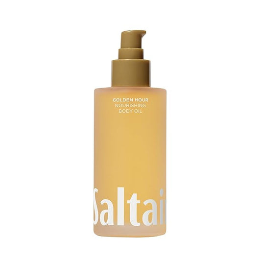 Saltair Body Oil. Luxurious Golden Hour After Shower and Bath Oil Moisturizer for Women and Men. Botanical, Non-Greasy, and Well-Absorbing Lotion for Hydrating Dry Skin. 4oz Pump Bottle-GlimoraGlow