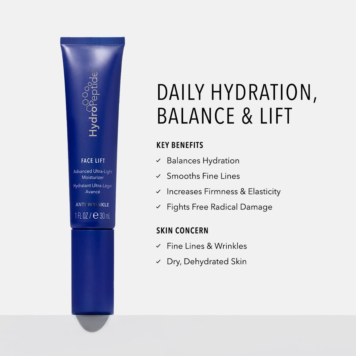 HydroPeptide Face Lift, Advanced Ultra-Light Moisturizer, Balances Hydration and Age-Preventing, 1 Ounce-GlimoraGlow