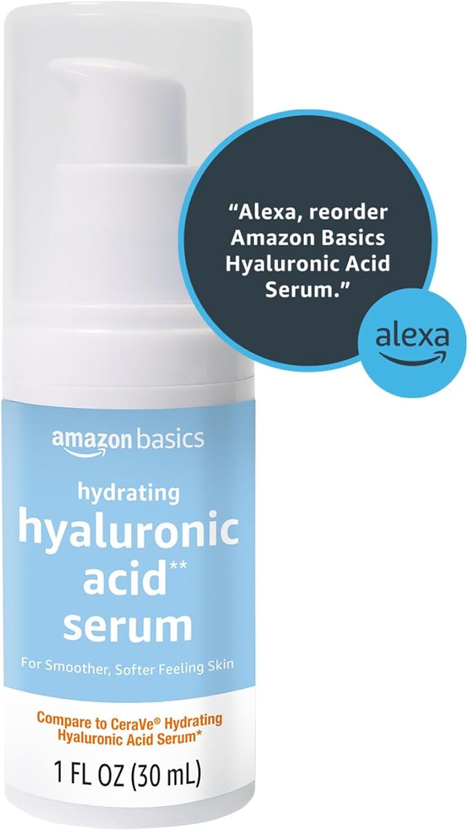 Amazon Basics Hydrating Hyaluronic Acid Serum, 1 Fluid Ounce, 1-Pack-GlimoraGlow