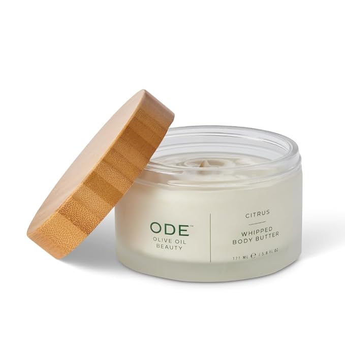 McEvoy Ranch Whipped Body Butter | ODE Olive Oil Beauty | 5.8 FL OZ | Crafted with Organic EVOO, Hyaluronic Acid, Organic Shea & Cocoa Butters | Nourishing, Brightening, Firming (Citrus)-GlimoraGlow