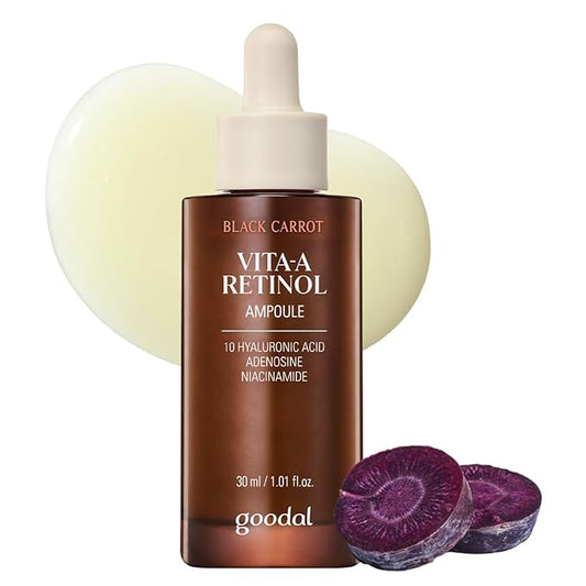GOODAL Black Carrot VITA-A Retinol Ampoule 30ml, Hydration Facial Serum for Glowy Skin, Lightweight Serum, Korean Skincare, Pore minimizer-GlimoraGlow