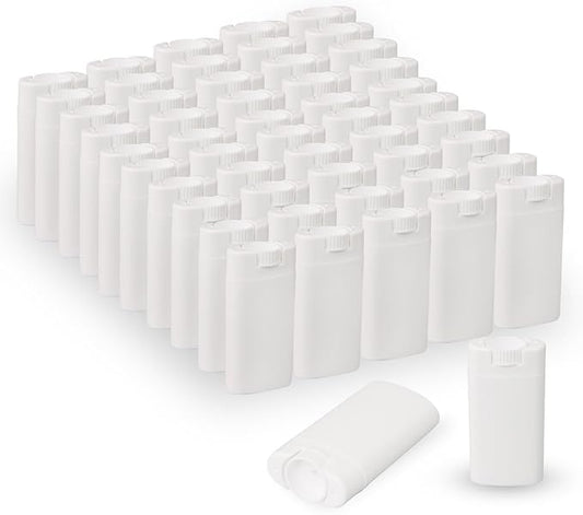 100PCS 15ML White Empty Oval Deodorant Lip Lipstick Balm Tubes Containers for DIY Homemade Crayon Chapstick Holder-GlimoraGlow