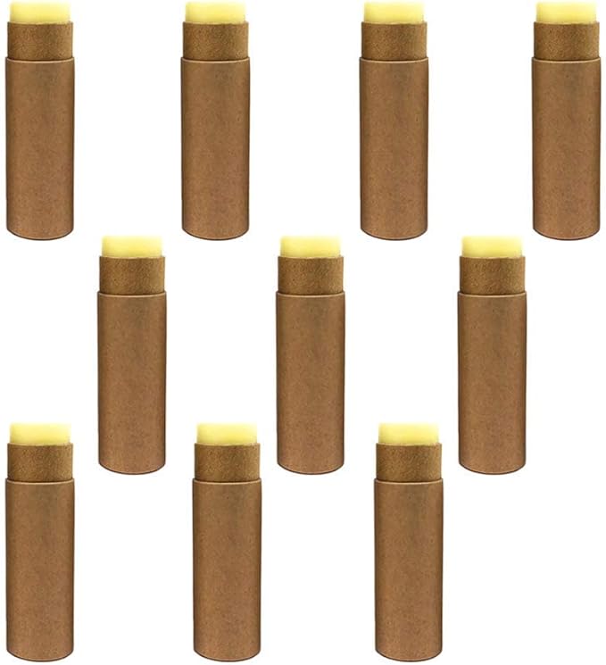10 Pcs 1oz Cardboard Lip Balm Tubes Kraft Paper Lipstick Tube Empty Lip Gloss Containers Refillable Chapstick Container Round Paper Solid Tube for DIY Cosmetic Samples Lotion Deodorant,Brown-GlimoraGlow