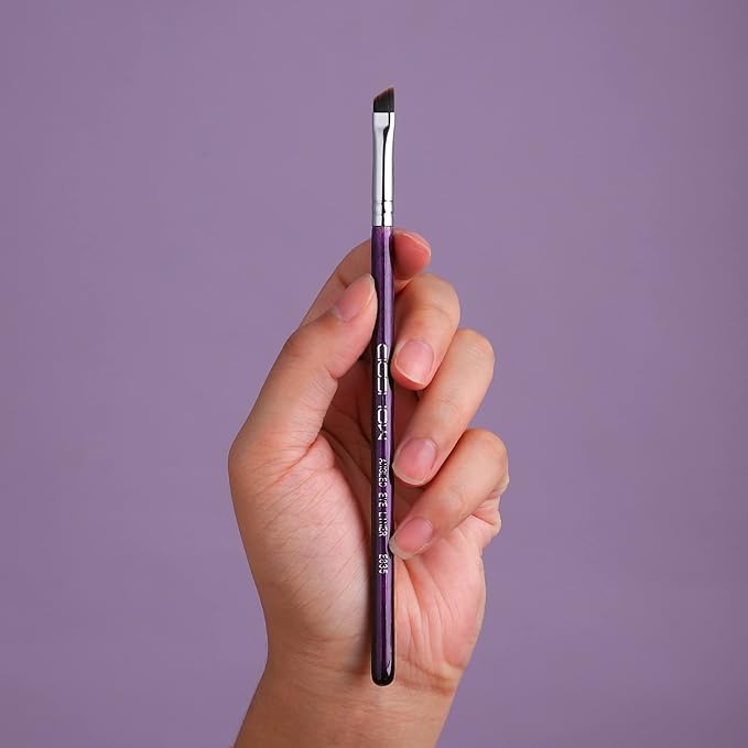 Eyeliner Brush Fine Angled - PRO Precision Gel Eye Liner Makeup Brush -Ultra Thin Slanted Flat Angle - Premium Cruelty Free Synthetic Bristles (E835 Purple)-GlimoraGlow