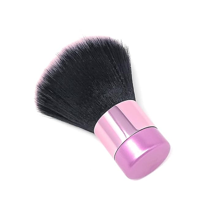 Luxurious and Large Soft Fluffy Powder Brush, Use as a Spray Tan Finishing Tool, Multipurpose Face and Body Barber and Beauty Tool, Large Kabuki Brush by BevyGold (Pink)-GlimoraGlow