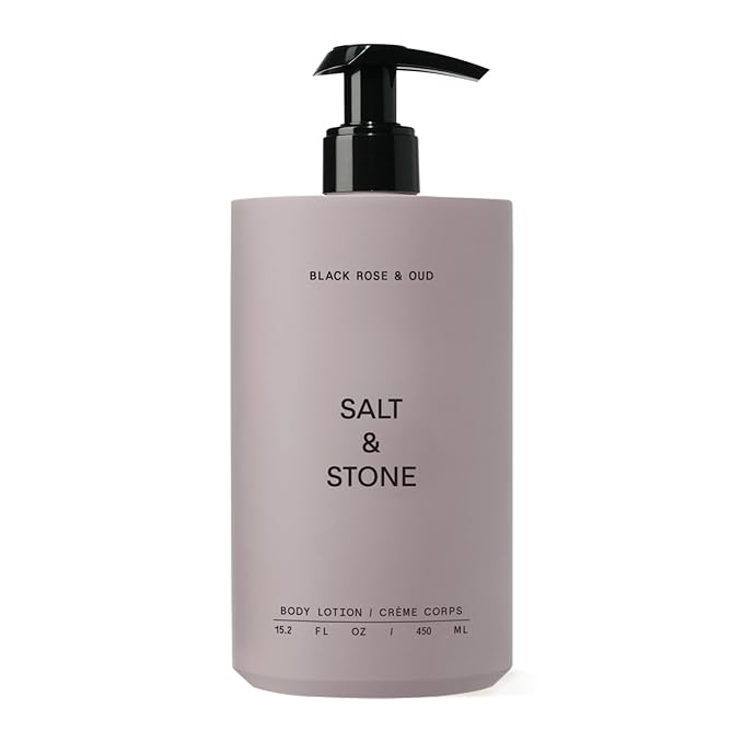 Salt & Stone Body Lotion for Women & Men| Scented Daily Body Lotion | Hydrates, Nourishes & Softens Skin | Restores Dry Skin | Fast-Absorbing | Cruelty-Free & Vegan (450 ml) (Black Rose & Oud)-GlimoraGlow
