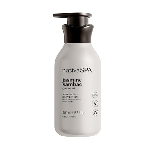Nativa SPA by O Boticario Jasmin Sambac Anti-Stress Body Lotion, Fragranced Moisturizer Enriched with Purified Quinoa Drops to Boost Hydration, 13.5 Ounce (400ml)-GlimoraGlow
