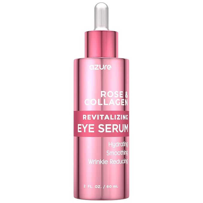 AZURE Rose & Collagen Revitalizing Eye Serum - Hydrating & Smoothing | Reduces Wrinkles, Fine Lines & Under Eye Bags | Minimize Signs of Aging | Made in Korea - 60mL-GlimoraGlow