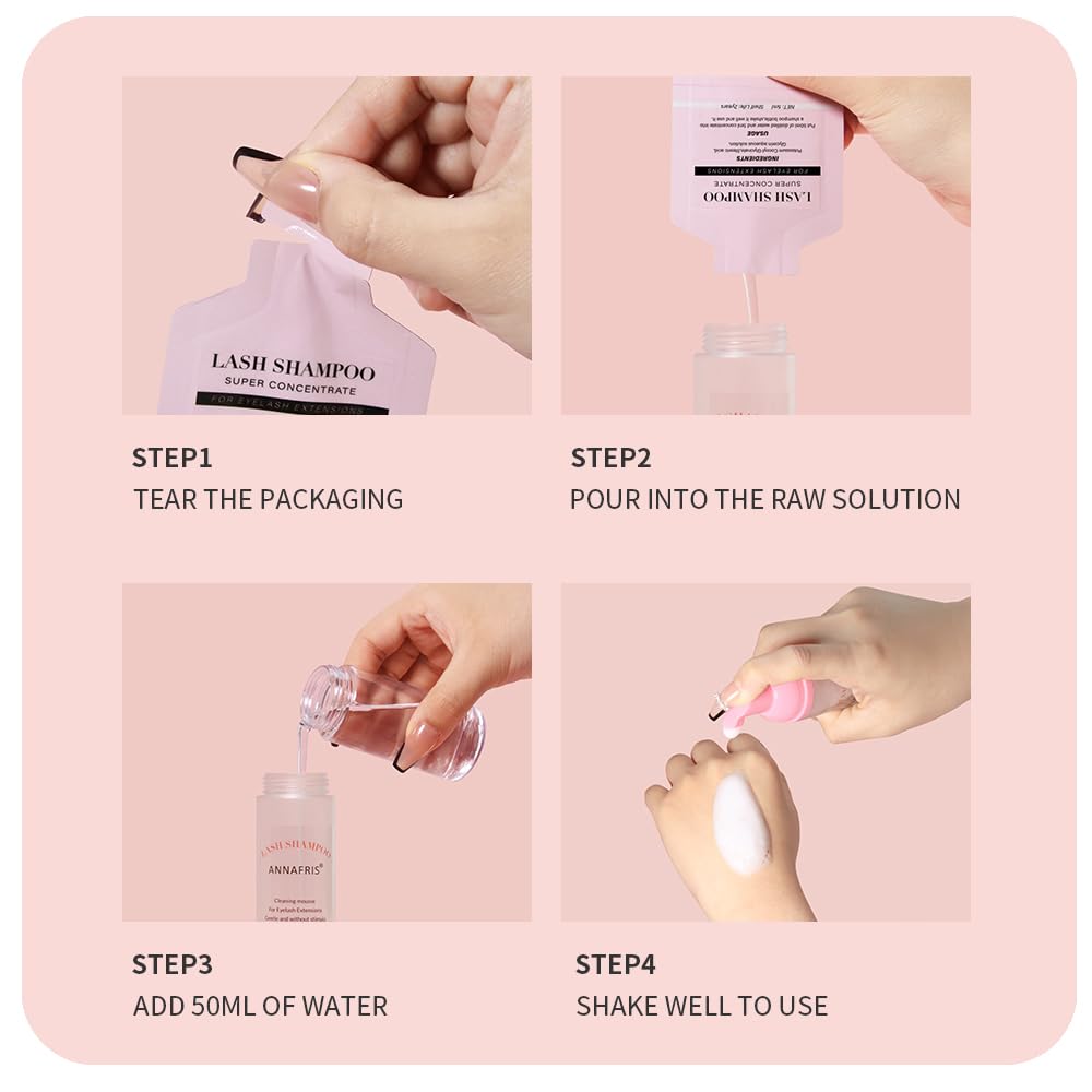 Eyelash Shampoo Foam Cleanser Concentrate Mousse Eyelash Extensions Gentle Cleaning Dedicated Cleanser-GlimoraGlow