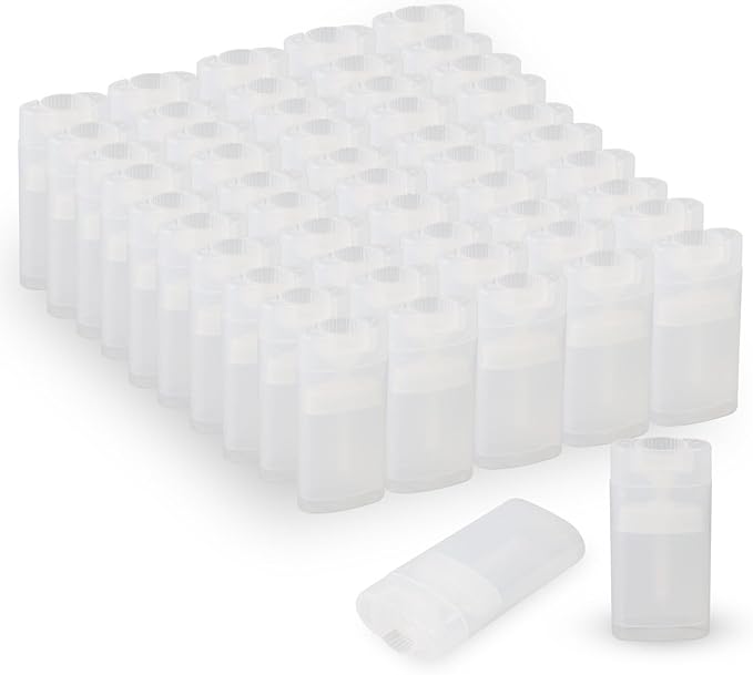 100PCS 15ML Transparent Empty Oval Deodorant Lip Lipstick Balm Tubes Containers for DIY Homemade Crayon Chapstick Holder-GlimoraGlow