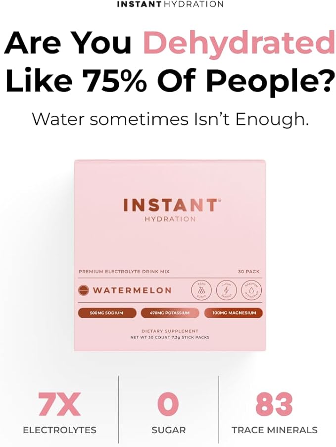 Instant Hydration Electrolytes Powder Packets - Electrolyte Drink Mix - Zero Sugar - Keto, Vegan, Gluten-Free, Non-GMO - Boost Recovery, Brain Health, Muscle & Tissue Support- 30 Sticks-GlimoraGlow