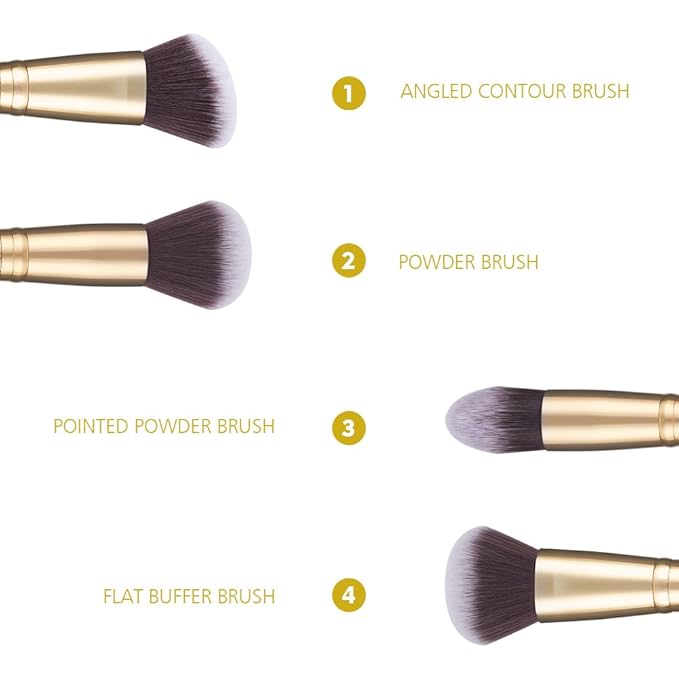 DUcare Makeup Brushes Duo End Foundation Powder Buffer and Contour Brush Synthetic Cosmetic Tools 2Pcs-GlimoraGlow