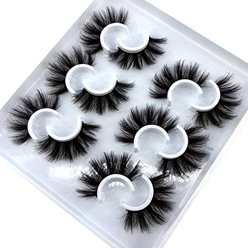 HBZGTLAD 6 Pairs Fluffy False Eyelashes Natural Faux Mink Strip 3D Lashes Pack (MDF-12)-GlimoraGlow