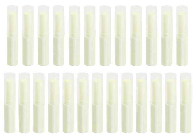 0.14oz Empty Flavored Lip Balm Container Tubes Plastic Homemade Moisturizing Lip Stick with Caps Bulk Fit for Women Adult DIY Making Supplies, 25 Count (Beige)-GlimoraGlow