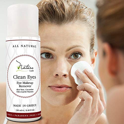 Nature Lush The Best Natural Eye & Face Makeup Remover - Oil Free - Rich Vitamins - Non Irritating – No Hazardous Chemicals - “Clean Eyes Made In Greece 4.4 oz-GlimoraGlow