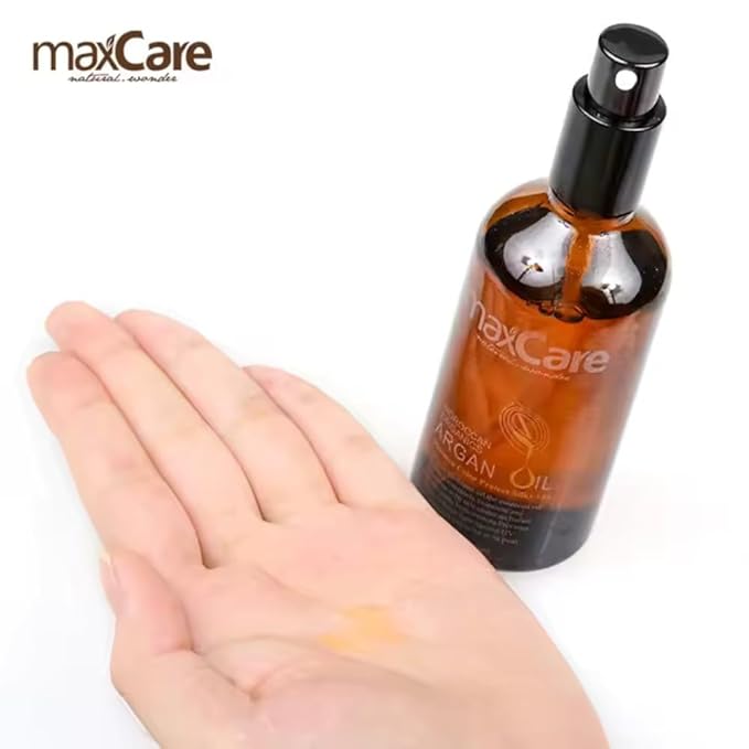 MaxCare Moroccan Argan Oil Hair Serum – Color Protect & Nourishing Treatment for Frizz Control, Shine & Heat Protection, 100ml – Lightweight, Non-Greasy, Sulfate-Free-GlimoraGlow