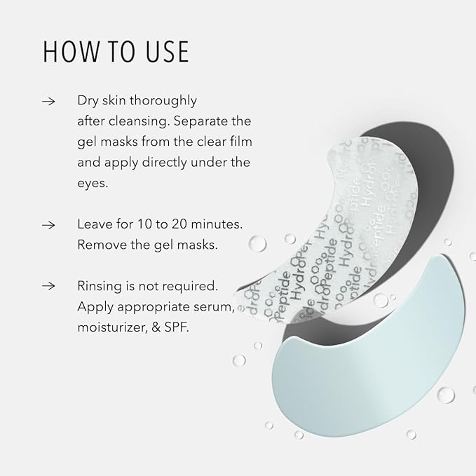 HydroPeptide PolyPeptide Collagel Eye Masks, Line-Lifting Hydrogel Under Eye Patch, Firmer Appearance & Hydration & Dark Circles, 8 Treatments-GlimoraGlow