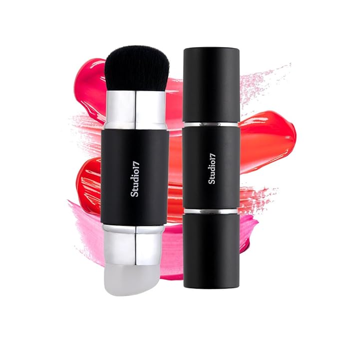 Dual Ended Silicone Tip Blush Brush | Korean Olive Young Makeup Tool for Contouring & Blush Application | Skin-Friendly Non-Irritating Professional Face Makeup Brush-GlimoraGlow