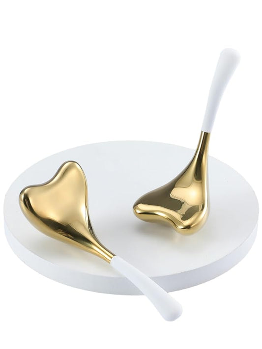 2-in-1 Gua Sha Cryo Sticks, Facial Skin Care Tools for Women Facial Massager, Unbreakable Stainless Steel Esthetician Supplies, Cooling Ice Globes Roller with Carry Case-GlimoraGlow