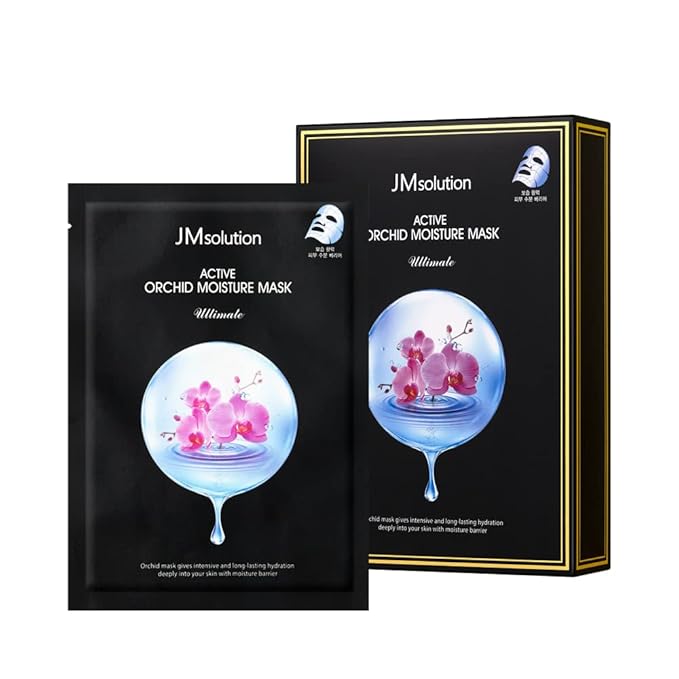 JMsolution Marine Luminous Pearl Deep Moisture 3 Step Skin Care Face Mask - Korean Skincare Facial Mask - boosting Brightening Moisturizing-10 Sheets for Dry Skin (Orchid)-GlimoraGlow