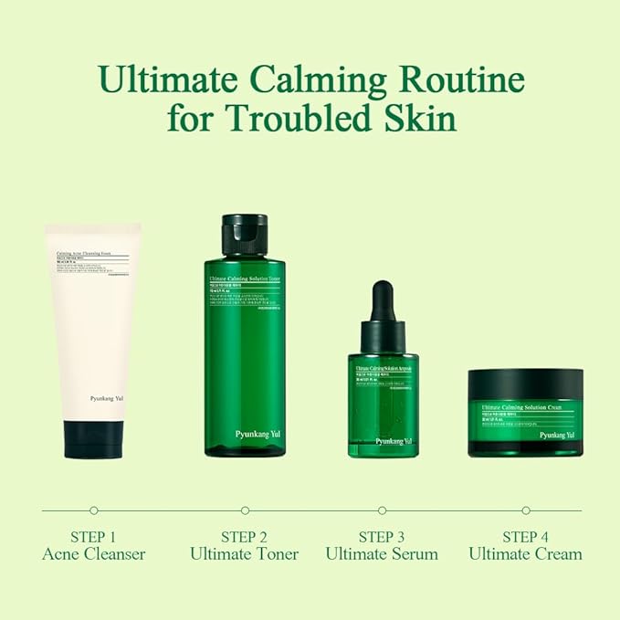 Pyunkang Yul PKY Ultimate Calming Solution Ampoule for Sensitive Skin with Patented Ingredients, Serum Intensely Calms & Soothes Redness with Cica & Tea Tree, Korean Skincare (1.01 Fl. Oz, 30ml)-GlimoraGlow