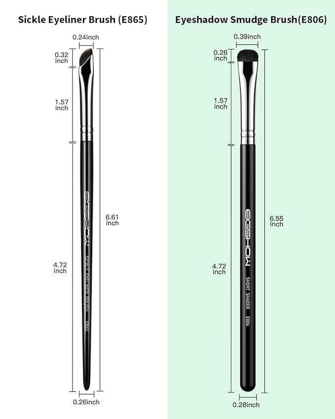 EIGSHOW Eyeshadow Smudge Brush & Eyeliner Brush, High-End Precision Eye Makeup Tools for Blending Cat Eye, Winged Liner (E865&E806)-GlimoraGlow