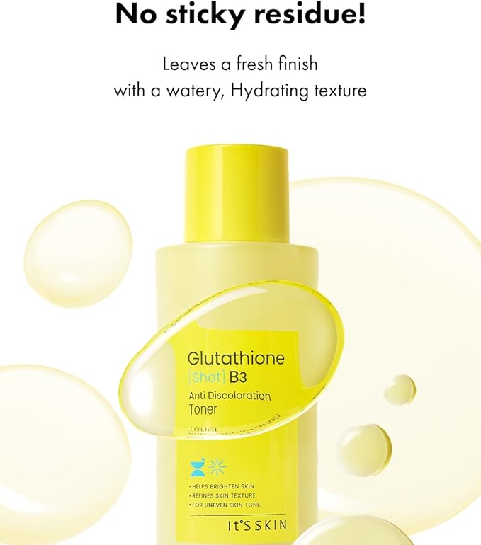 It'S SKIN Glutathione Shot B3 Toner 4.05 Fl Oz, 99% Pure Glutathione, Deep Hydration & Skin Texture Care, Fast-Absorbing for Daily Toner, Korean Skincare-GlimoraGlow
