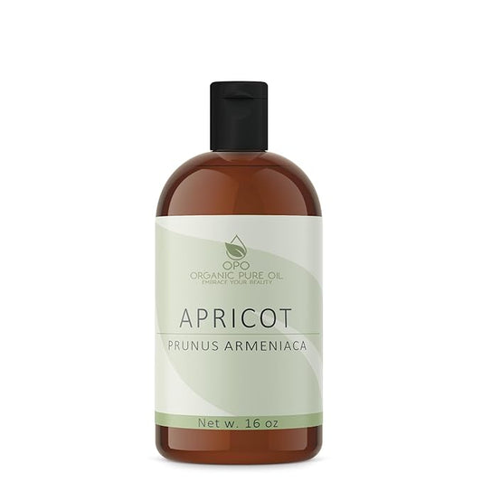 Apricot Kernel Oil - 100% Pure, Organic, Cold Pressed, Unrefined, Raw - Bitter Scent, Therapetutic Premium Grade A Kernal - Perfect for Massage, Skin, Hair & Body Care 16 OZ Quart Bulk-GlimoraGlow