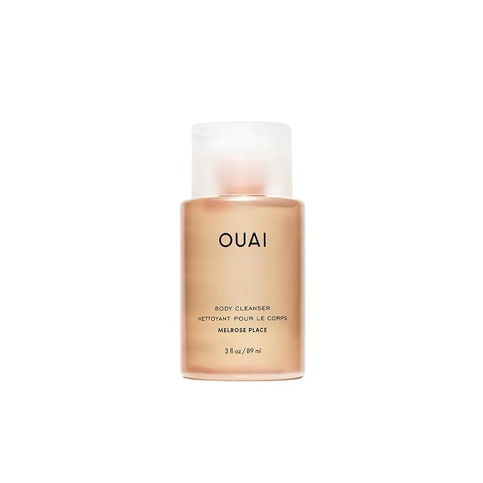 OUAI Body Cleanser Travel Size, Melrose Place - Foaming Body Wash with Jojoba Oil & Rosehip Oil to Hydrate, Balance & Soften Skin - Paraben, Phthalate, Sulfate Free Skin Care Products (3 Fl Oz)-GlimoraGlow