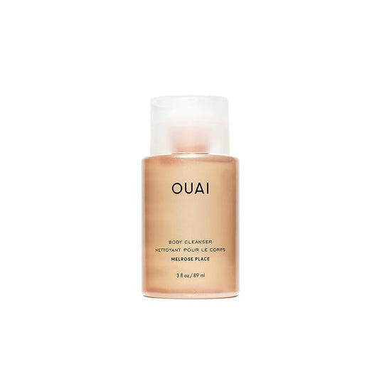 OUAI Body Cleanser Travel Size, Melrose Place - Foaming Body Wash with Jojoba Oil & Rosehip Oil to Hydrate, Balance & Soften Skin - Paraben, Phthalate, Sulfate Free Skin Care Products (3 Fl Oz)-GlimoraGlow