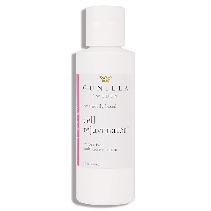 GUNILLA Cell Rejuvenator | Plant-Based Anti-Aging Facial Serum | Hydrates, Firms & Smooths for Radiant Skin | With Collagen, Elastin, Ginseng & Vitamins A, B, C & D | Vegan, Spa-Grade Skincare 4oz-GlimoraGlow