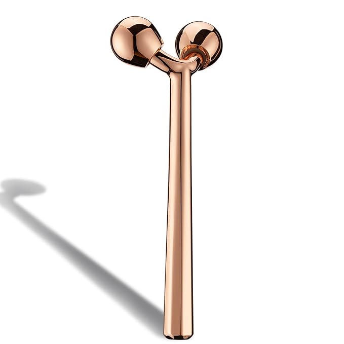 Tekson Face Roller, Facial Metal Massager, Massage Tool for face (Rose)-GlimoraGlow