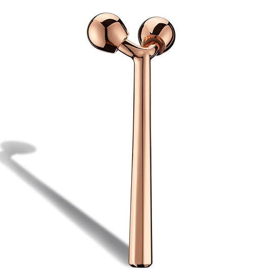 Tekson Face Roller, Facial Metal Massager, Massage Tool for face (Rose)-GlimoraGlow