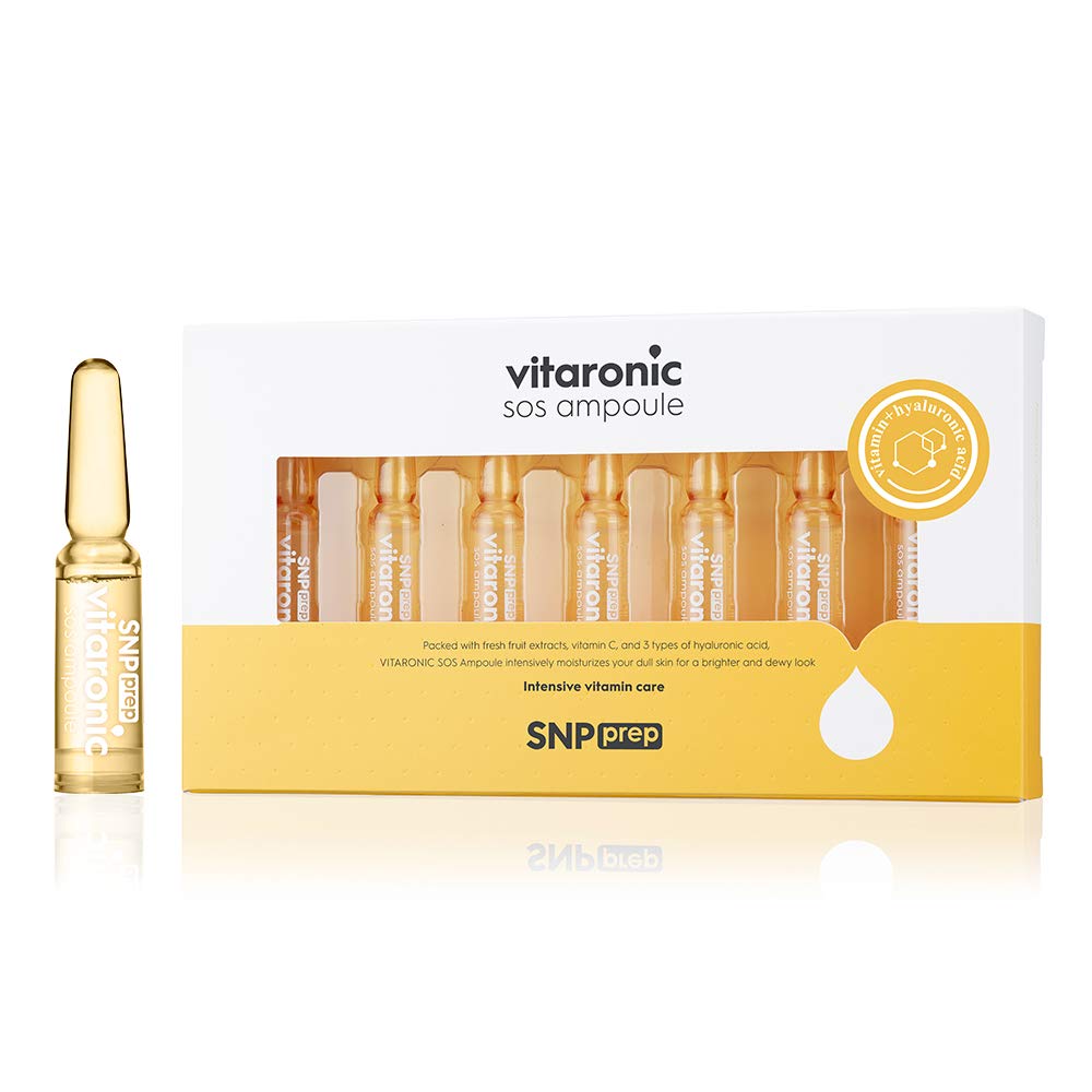 Snp Vitaronic SOS Ampoule | 1 Week Facial Supply Nourishing and Moisturizing for All Skin Types | Korean Skin Care Face Moisturizer | Vitamin Facial Moisturizer | 7 Vials - 1.5ml per Vial-GlimoraGlow