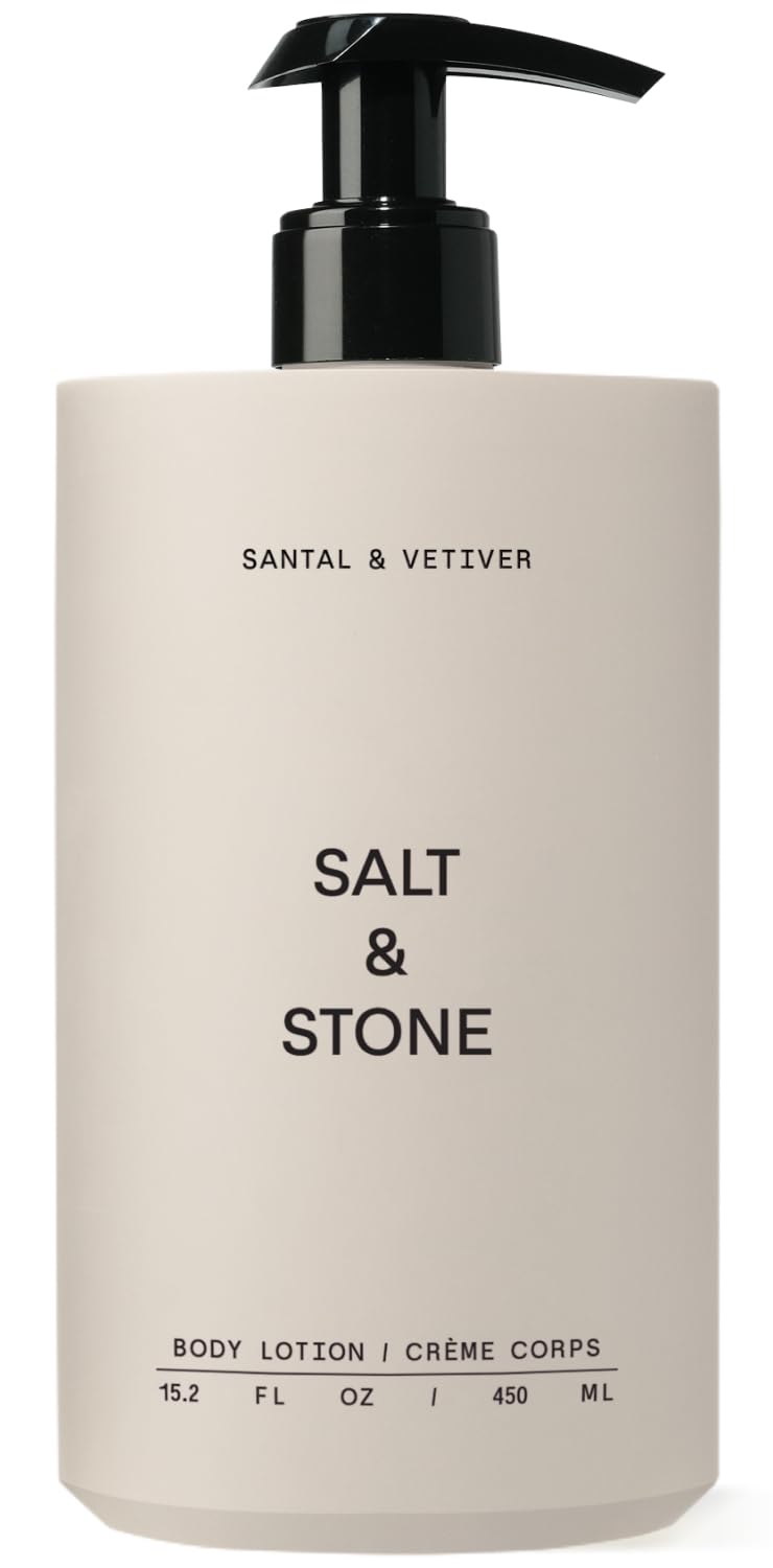 Salt & Stone Body Lotion for Women & Men| Scented Daily Body Lotion | Hydrates, Nourishes & Softens Skin | Restores Dry Skin | Fast-Absorbing | Cruelty-Free & Vegan (450 ml) (Santal & Vetiver)-GlimoraGlow