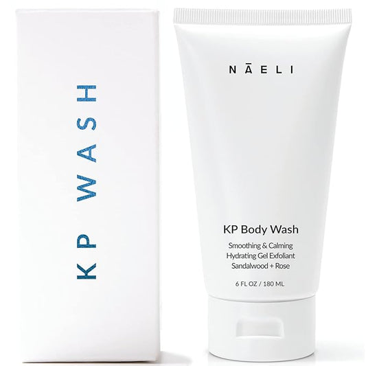 NAELI Keratosis Pilaris & Acne Exfoliating Body Wash Cleanser with 14% Glycolic & Salicylic Acid - Natural KP Bump Eraser & Strawberry Legs Treatment, Back & Butt Acne - Smooths & Hydrates, 6 oz-GlimoraGlow