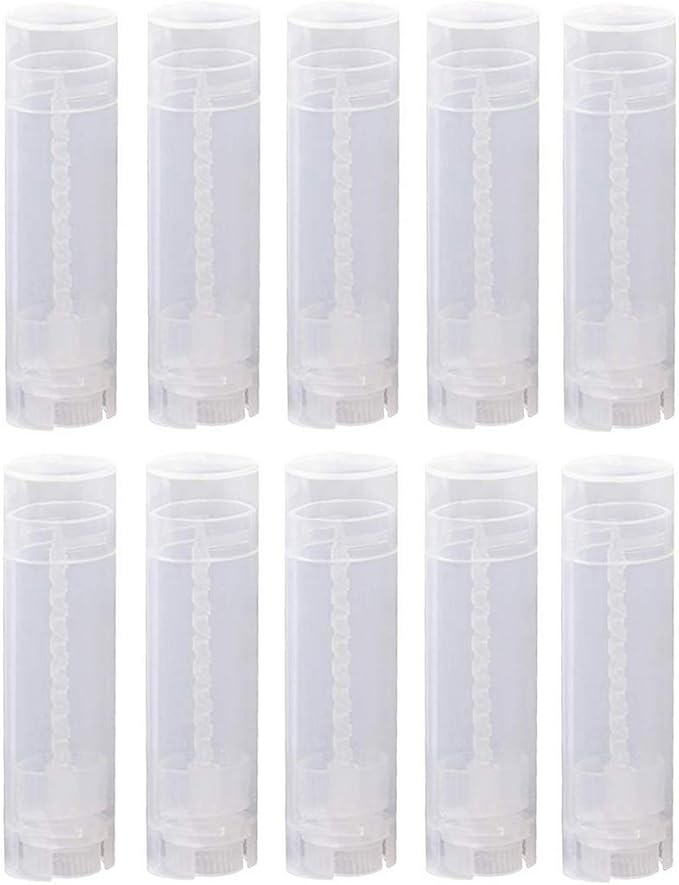 10PCS 4.5g/4.5ml Empty DIY Lip Tubes Holder Containers Vial Refillable PP Plastic Deodorant Crayon Travel Tube Pipe Bottle Lip Gloss Case DIY Lip Balm Gifts For Women Lady Girls(Transparent)-GlimoraGlow