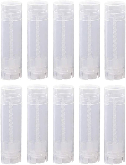 10PCS 4.5g/4.5ml Empty DIY Lip Tubes Holder Containers Vial Refillable PP Plastic Deodorant Crayon Travel Tube Pipe Bottle Lip Gloss Case DIY Lip Balm Gifts For Women Lady Girls(Transparent)-GlimoraGlow