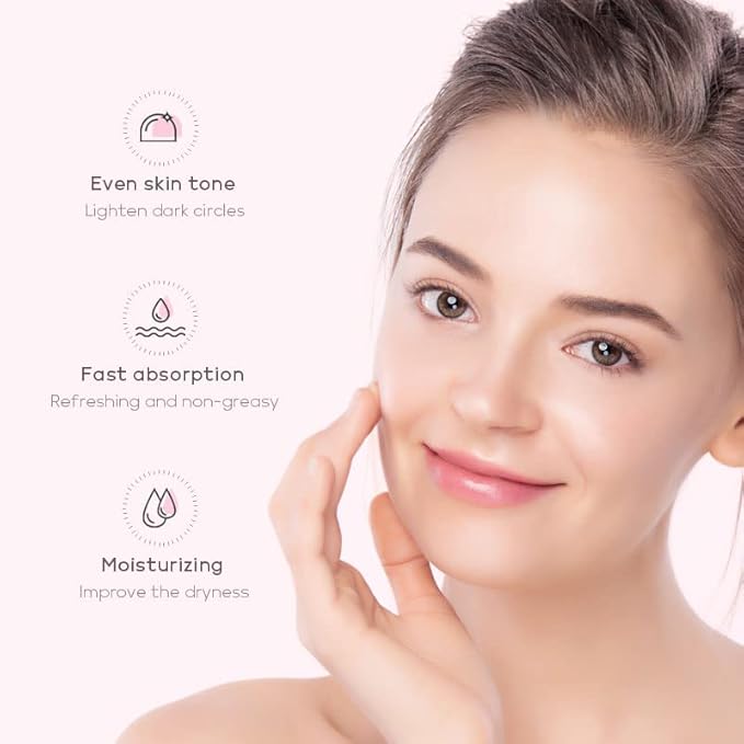 AKARY Cherry Blossom Eye Roller Serum Eye Moisturizer, Deep Hydration Eye Serum with Caffeine and Sodium Hyaluronate, Under Eye Cream to Reduce Dark Circles, Fine Lines, Smoothing Skin Care Treatment-GlimoraGlow