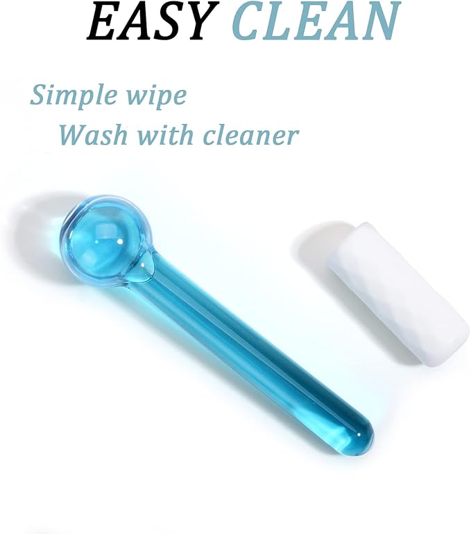 ICE GLOBES SMALL BALLS for Eyes, 2 PCS Blue Facial Globes for Massage Tool, Facial Roller Cold Skin Massagers, Tighten Skin, Reduce Puffiness and Dark Circles, Enhance Circulation-GlimoraGlow